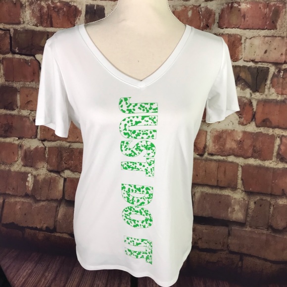 Nike Tops - Nike Athletic cut Dri-Fit "Just Do It" V Neck Tee